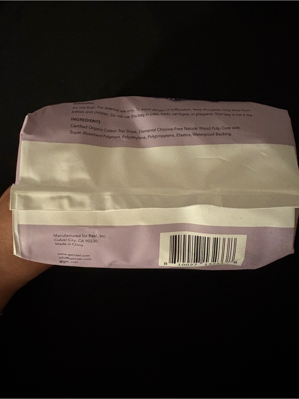 Rael Organic Cotton Disposable Period Underwear S/M Heavy Flow 5 Count - Picture 6 of 6